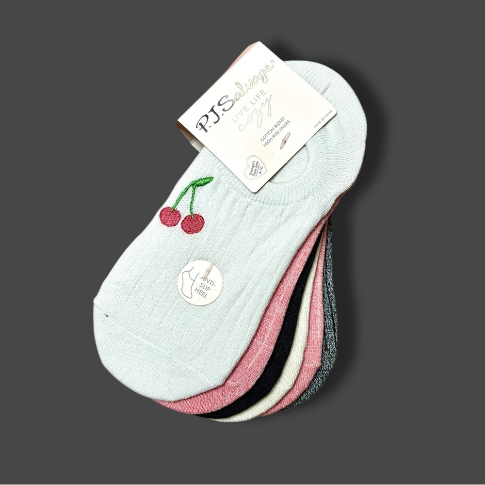 PJ Salvage Women’s Ribbed High Rise Liner Multicolored Socks 6pk Sz 4-10